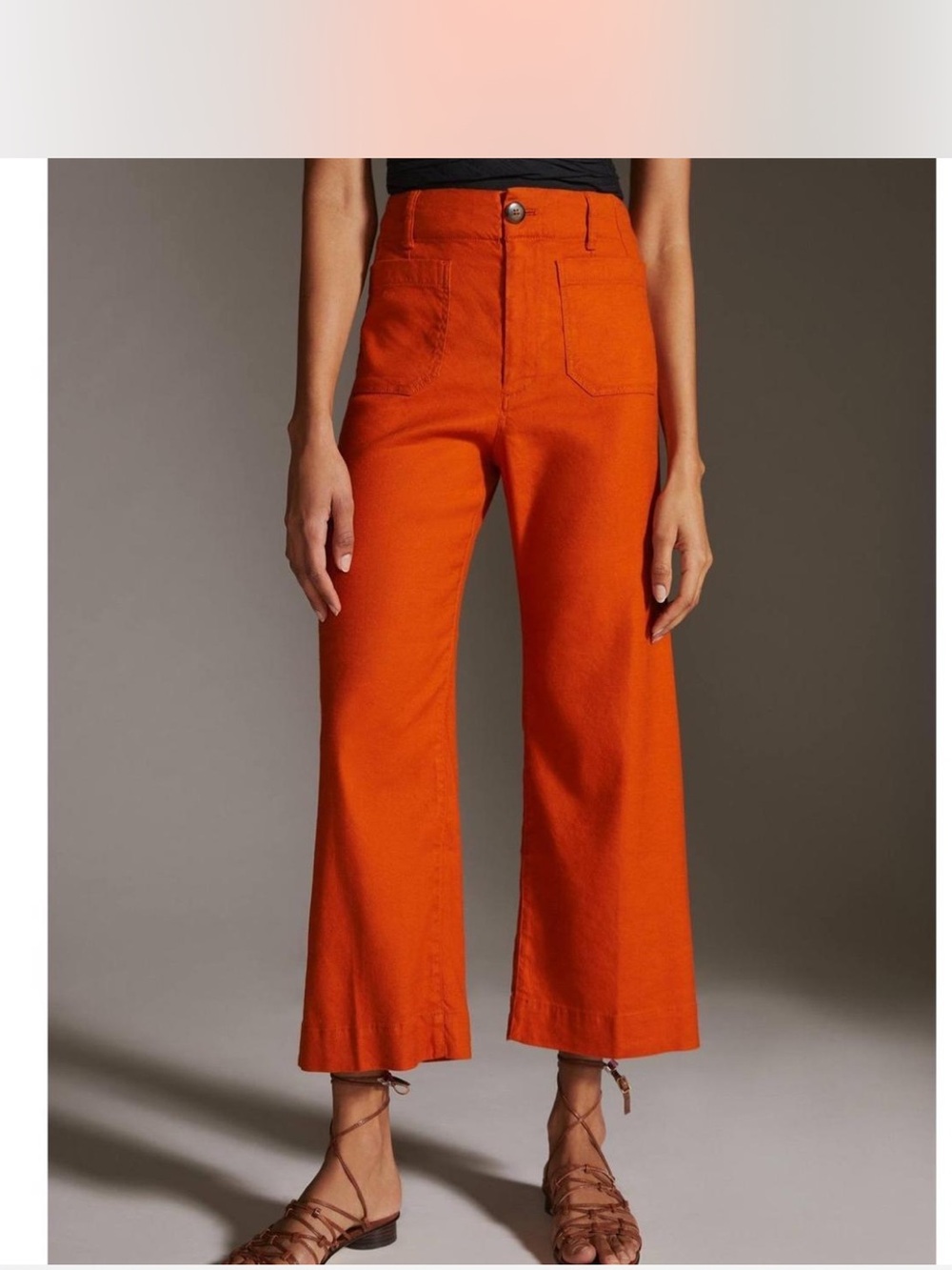 Maeve The Colette Wide Leg Crop Pants in Orange Size 24p